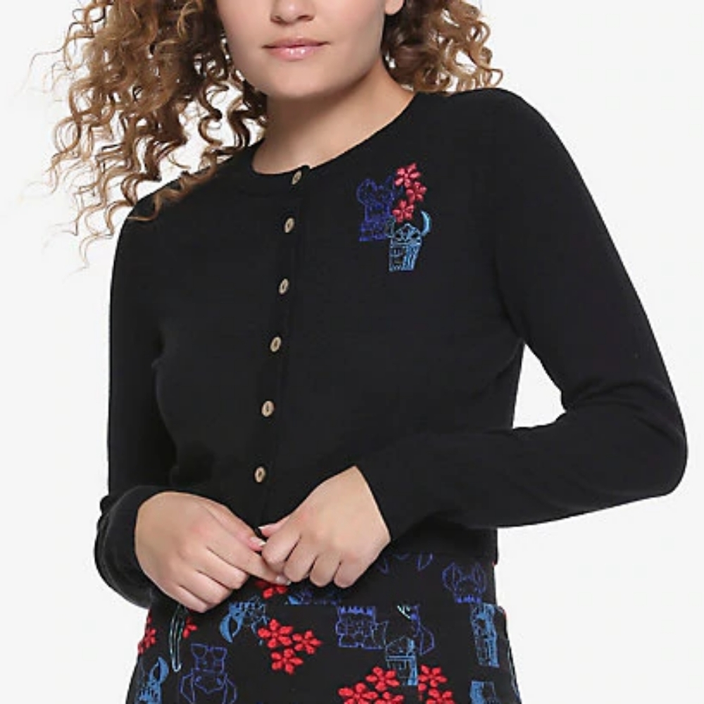 DISNEY LILO & STITCH TIKI FLOWERS CROP CARDIGAN